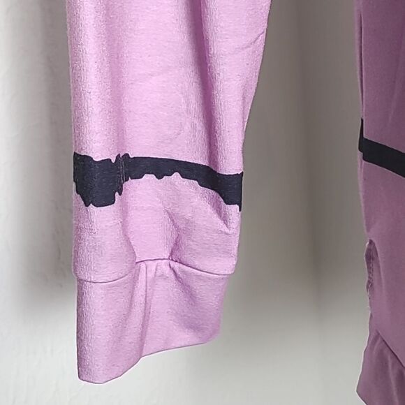 Longsleeve Lavender & Navy Striped T-Shirt, Pullover, Crew Neck, Size Large - Picture 5 of 10